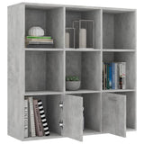 NNEVL Book Cabinet Concrete Grey 98x30x98 cm Engineered Wood