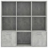 NNEVL Book Cabinet Concrete Grey 98x30x98 cm Engineered Wood