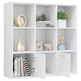 NNEVL Book Cabinet High Gloss White 98x30x98 cm Engineered Wood