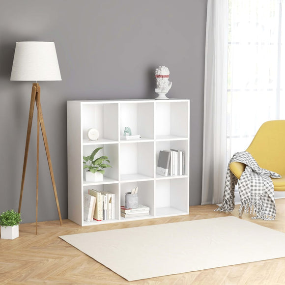 NNEVL Book Cabinet White 98x30x98 cm Chipboard