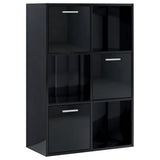 NNEVL Storage Cabinet High Gloss Black 60x29.5x90 cm Engineered Wood