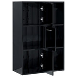 NNEVL Storage Cabinet High Gloss Black 60x29.5x90 cm Engineered Wood