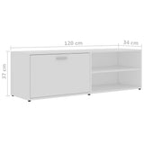 NNEVL TV Cabinet White 120x34x37 cm Chipboard