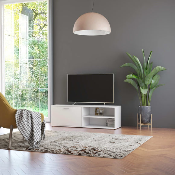 NNEVL TV Cabinet White 120x34x37 cm Chipboard