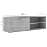 NNEVL TV Cabinet Concrete Grey 120x34x37 cm Chipboard