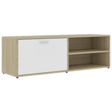 NNEVL TV Cabinet White and Sonoma Oak 120x34x37 cm Chipboard