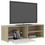 NNEVL TV Cabinet White and Sonoma Oak 120x34x37 cm Chipboard
