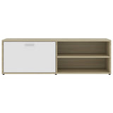 NNEVL TV Cabinet White and Sonoma Oak 120x34x37 cm Chipboard