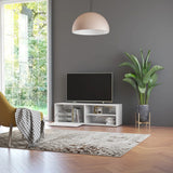 NNEVL TV Cabinet High Gloss White 120x34x37 cm Chipboard