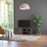 NNEVL TV Cabinet High Gloss Grey 120x34x37 cm Chipboard