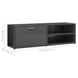 NNEVL TV Cabinet High Gloss Grey 120x34x37 cm Chipboard