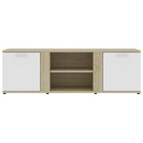 NNEVL TV Cabinet White and Sonoma Oak 120x34x37 cm Engineered Wood