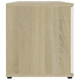 NNEVL TV Cabinet White and Sonoma Oak 120x34x37 cm Engineered Wood