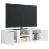 NNEVL TV Cabinet High Gloss White 120x34x37 cm Chipboard