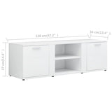 NNEVL TV Cabinet High Gloss White 120x34x37 cm Chipboard