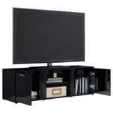 NNEVL TV Cabinet High Gloss Black 120x34x37 cm Chipboard