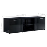 NNEVL TV Cabinet High Gloss Black 120x34x37 cm Chipboard