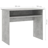 NNEVL Desk Concrete Grey 90x50x74 cm Chipboard