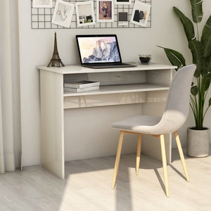 NNEVL Desk High Gloss White 90x50x74 cm Chipboard