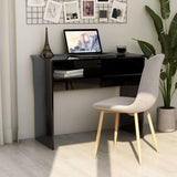 NNEVL Desk High Gloss Black 90x50x74 cm Chipboard