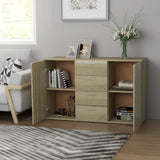 NNEVL Sideboard Sonoma Oak 120x35.5x75 cm Engineered Wood