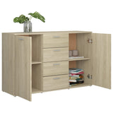 NNEVL Sideboard Sonoma Oak 120x35.5x75 cm Engineered Wood