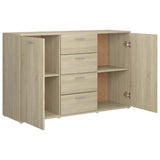 NNEVL Sideboard Sonoma Oak 120x35.5x75 cm Engineered Wood