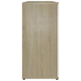 NNEVL Sideboard White and Sonoma Oak 120x35.5x75 cm Engineered Wood