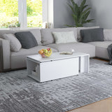 NNEVL Coffee Table White 150x50x35 cm Chipboard