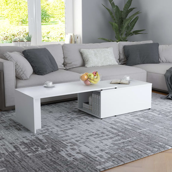 NNEVL Coffee Table White 150x50x35 cm Chipboard