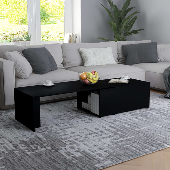 NNEVL Coffee Table Black 150x50x35 cm Chipboard