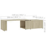 NNEVL Coffee Table Sonoma Oak 150x50x35 cm Chipboard