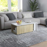 NNEVL Coffee Table White and Sonoma Oak 150x50x35 cm Chipboard