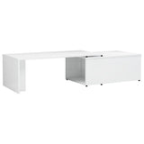 NNEVL Coffee Table High Gloss White 150x50x35 cm Chipboard