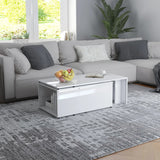 NNEVL Coffee Table High Gloss White 150x50x35 cm Chipboard
