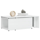 NNEVL Coffee Table High Gloss White 150x50x35 cm Chipboard