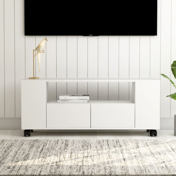 NNEVL TV Cabinet White 120x35x43 cm Chipboard