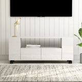 NNEVL TV Cabinet High Gloss White 120x35x43 cm Chipboard