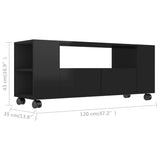 NNEVL TV Cabinet High Gloss Black 120x35x43 cm Chipboard