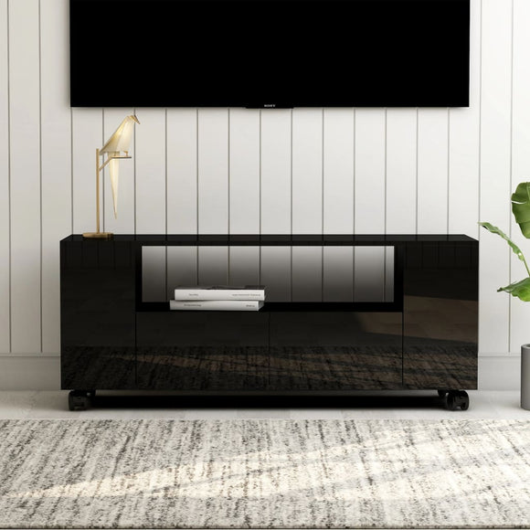 NNEVL TV Cabinet High Gloss Black 120x35x43 cm Chipboard