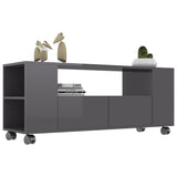NNEVL TV Cabinet High Gloss Grey 120x35x43 cm Chipboard