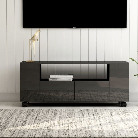NNEVL TV Cabinet High Gloss Grey 120x35x43 cm Chipboard