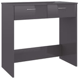 NNEVL Desk High Gloss Grey 80x40x75 cm Chipboard