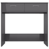NNEVL Desk High Gloss Grey 80x40x75 cm Chipboard