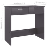 NNEVL Desk High Gloss Grey 80x40x75 cm Chipboard