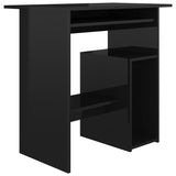 NNEVL Desk High Gloss Black 80x45x74 cm Chipboard