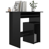 NNEVL Desk High Gloss Black 80x45x74 cm Chipboard
