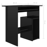 NNEVL Desk High Gloss Black 80x45x74 cm Chipboard