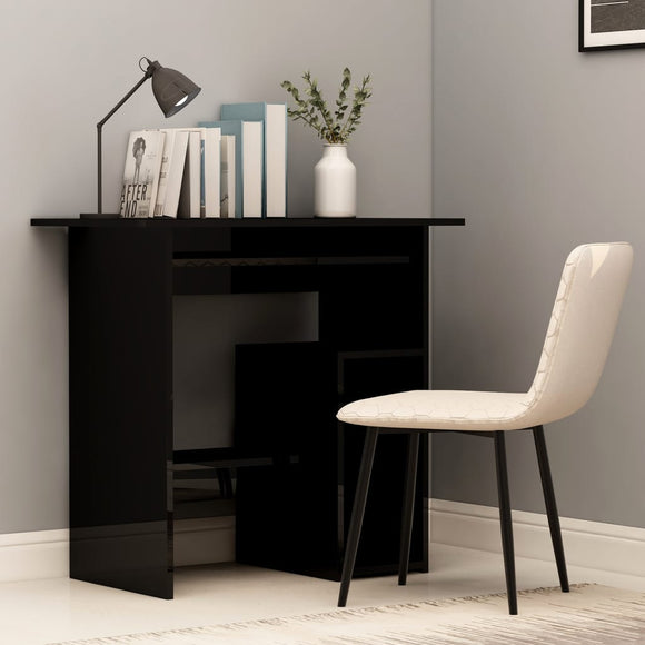 NNEVL Desk High Gloss Black 80x45x74 cm Chipboard