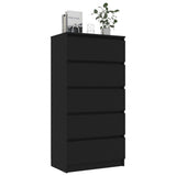 NNEVL Drawer Sideboard Black 60x35x121 cm Engineered Wood